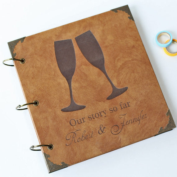 Personalized Kraft Paper Photo Album/Scrapbook Album /wedding guest bo –  DokkiDesign