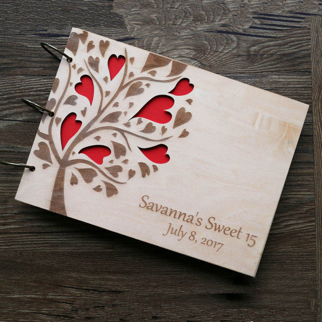 Personalised Wedding Guest Book Engraved Custom Personalized Wooden Wedding