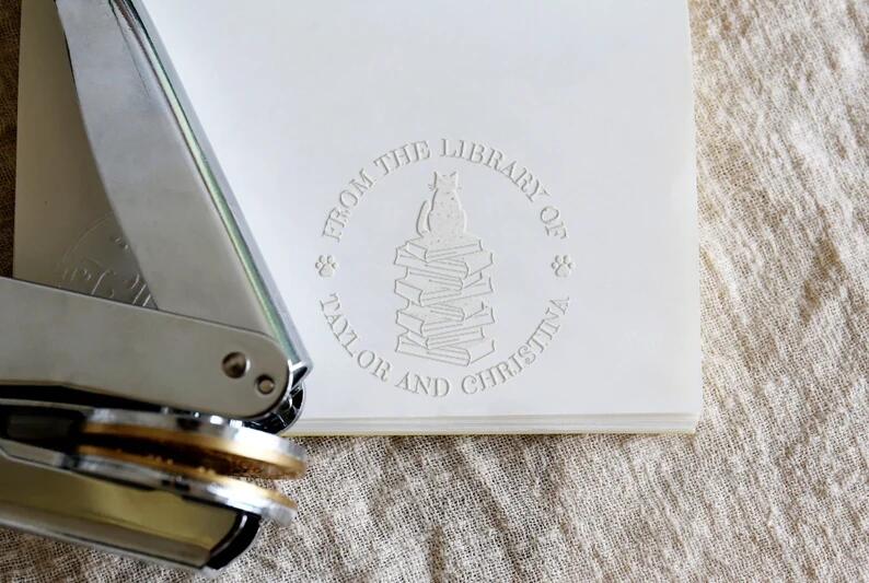 Embosser Stamp Personalized, Book Embosser Personalized