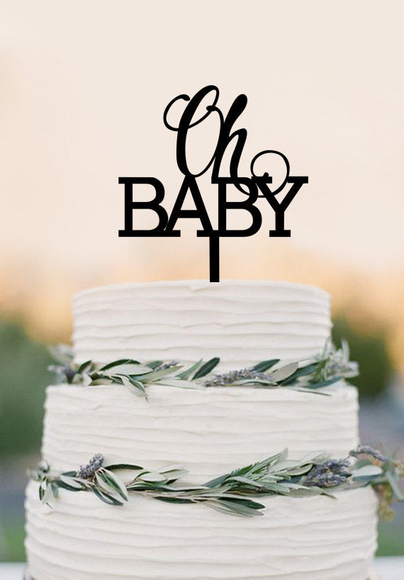 Oh Baby Cake Topper, Gender Reveal Cake Topper, Baby Shower Cake Toppe –  DokkiDesign