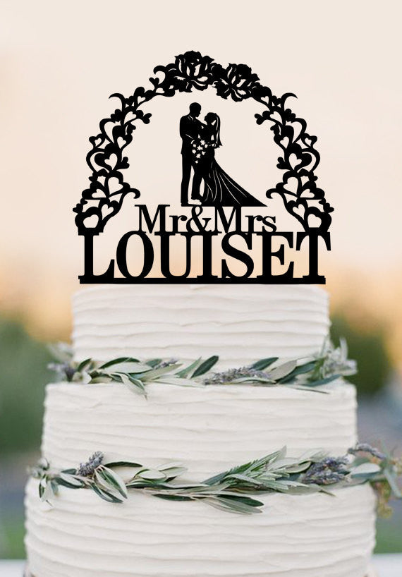Geometric Mr & Mrs Custom Cake Topper ⋆ Papermoon