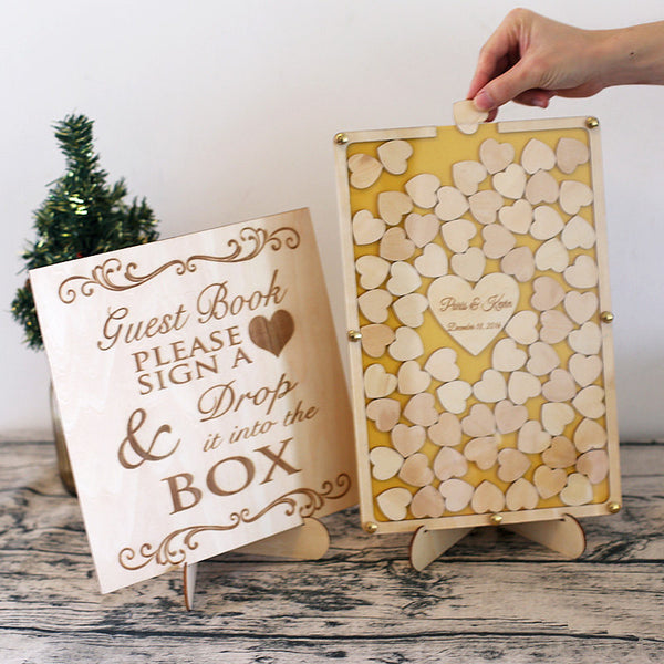 Wedding Drop Box, Wedding guest book alternative, personalized wood guest book, rustic wedding guestbook, Drop Top guestbook