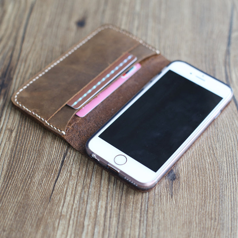 Handmade Leather IPhone 6 Case /Personalized Distressed Leather