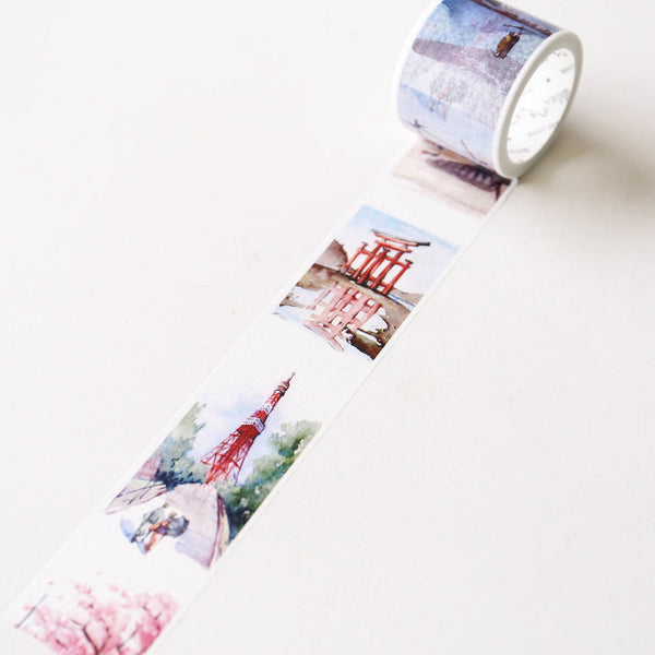 40mm x 8m Japan  Building Landmarks Washi Tapes/ city Washi Tape/Decorative Stickers / Masking tape/ japanese washi tape/Planner tape/OT070