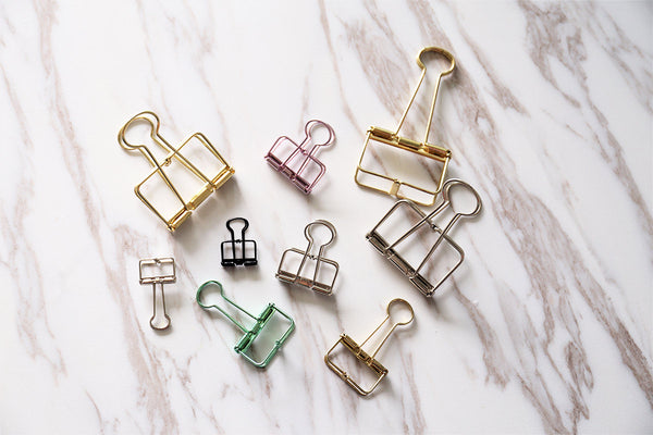 4pc  Paper Clips, gold bookmarks Metal Paper Clip,colorful Binder Clips,  Office Supplies, Midori Clip Planner Accessories