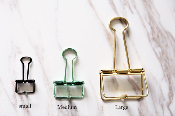 4pc  Paper Clips, gold bookmarks Metal Paper Clip,colorful Binder Clips,  Office Supplies, Midori Clip Planner Accessories