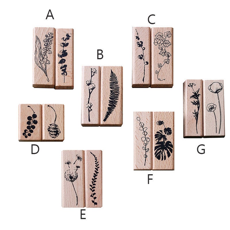 Botanical Rubber Stamp / Wooden wild flower Rubber Stamp/wild rose sun –  DokkiDesign