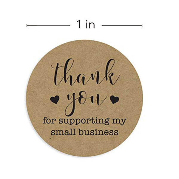 500PCS 1inch Thank You Supporting My Small Business Stickers Kraft Brown Sticker Business Stickers gift wrapping stickers