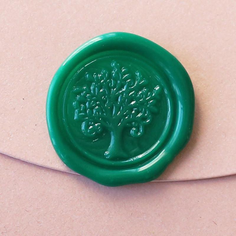 Tree of Life Wax Seal Stamp Sealing Stamper, Small Nature Metal Letter  Sealer with Wooden Handle for DIY Cards Envelopes Invitations Decoration