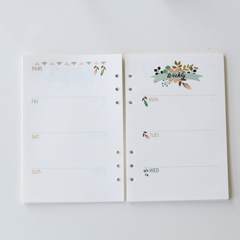 A5 Floral theme Planner Inserts /A6 Floral Weekly Inserts /date Insert –  DokkiDesign